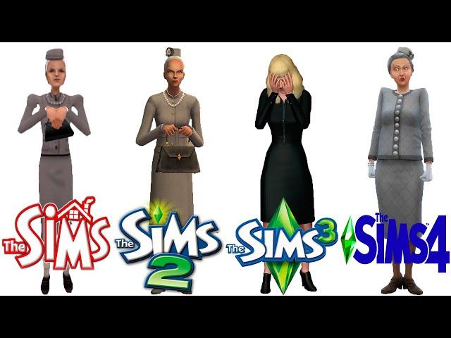  Sims 1 vs Sims 2 vs Sims 3 vs Sims 4 : Agnes Crumplebottom