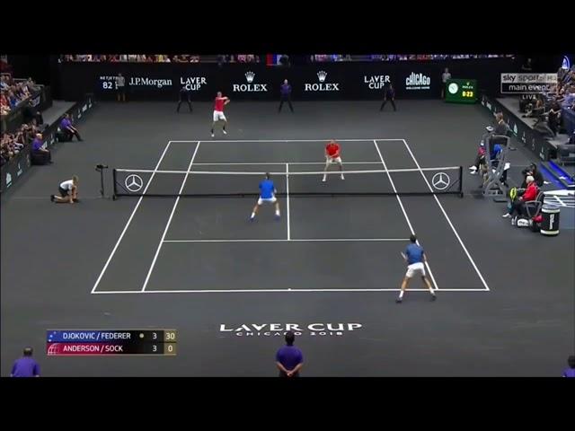 Federer shows us how to time your poach in doubles