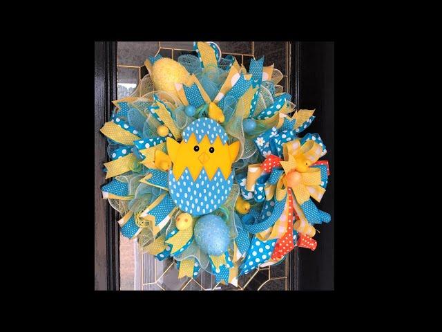 How to make a An Easter Wreath with a Hatching Chick sign with Wreath Decor by Dawn