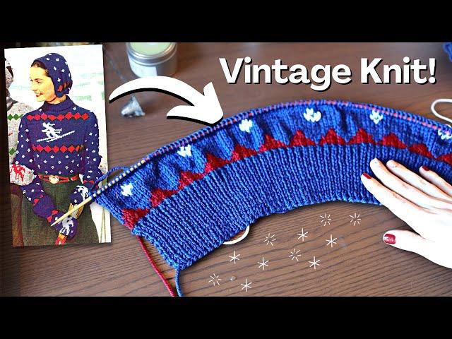 I Knit a Vintage Ski Sweater (and it is *super cute*) || Craftmas day 9