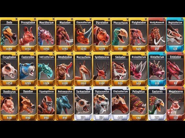 ALL MAX LEVEL 40 GLACIERS - Jurassic Park Builder