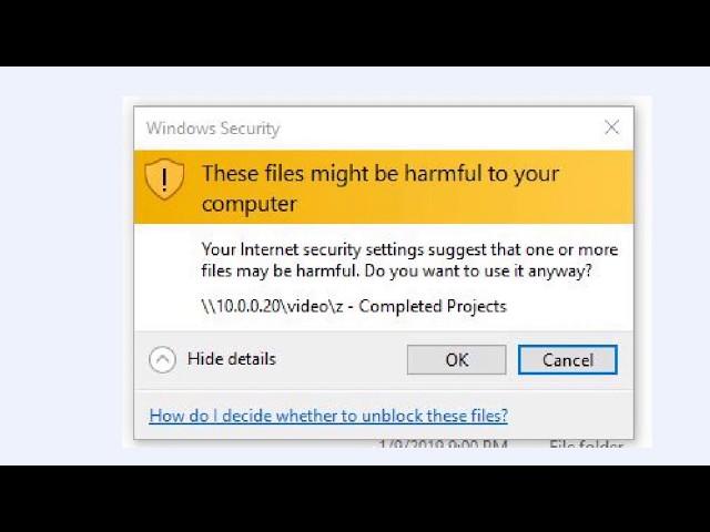 These Files Might Be Harmful To Your Computer Your Internet Security Settings Suggest That One Or