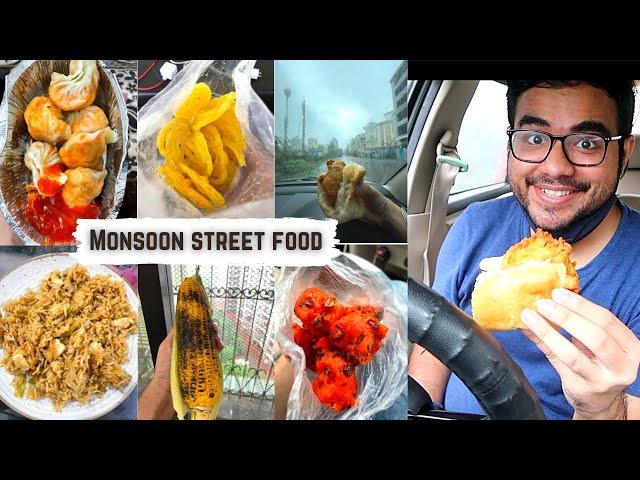 Eating Monsoon Street food for 24 hours food challenge | Mumbai monsoon street food 