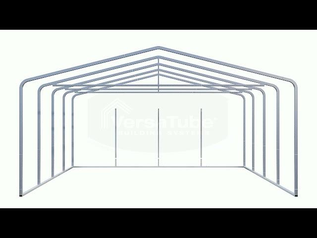 Classic Carport - 24'W x 20'L x 10'H - Frame Only / 3-Sided Frame Only w/Gable Kits