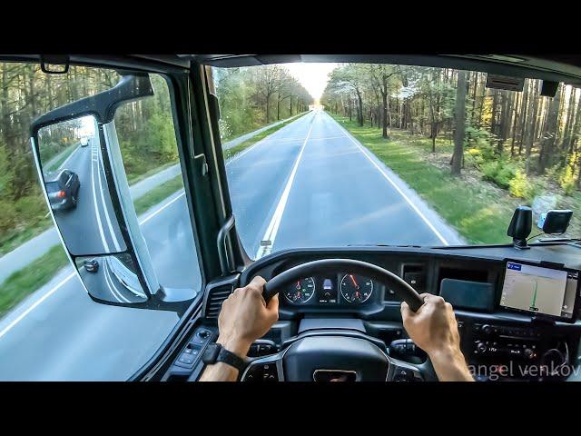 POV truck Driving new MAN tgx 470 Lohne Germany  ,cockpit view 4K