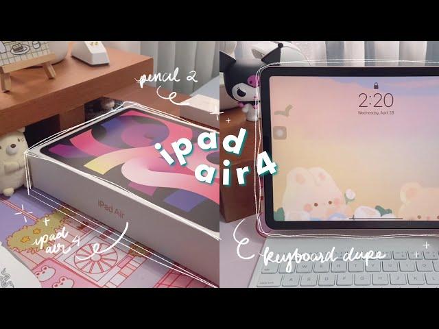  a pink ipad for cozy gaming (and studies ig) || ipad air 4 unboxing and magic keyboard dupe [ad]