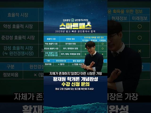 [학개론] 효율적 시장 무엇이 서로 다른지 빠르게 구분해 보아요 #학개론 #공인중개사