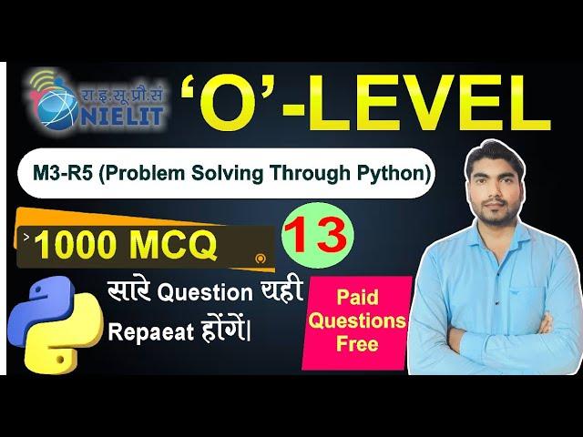 1000 Question-Marathon Class Python (M3-R5.1) || O Level Python Marathon | Python Important Jan-2025