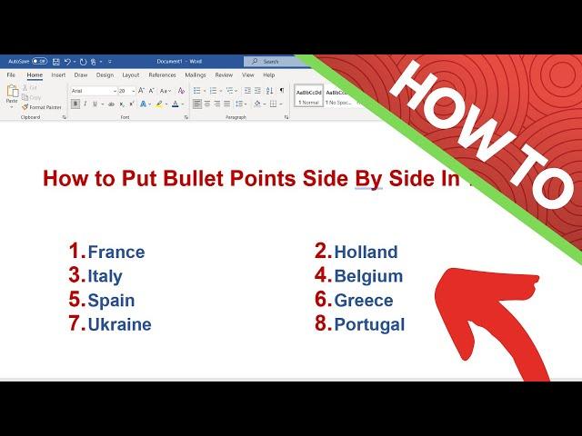 How to Put Bullet Points Side By Side In Word (In Two Columns)
