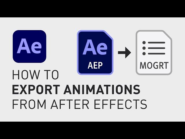 How to export animation from After Effects