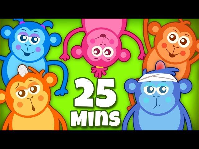 Five Little Monkeys | Nursery Rhymes | Plus More Nursery Rhymes | 25 min Collection