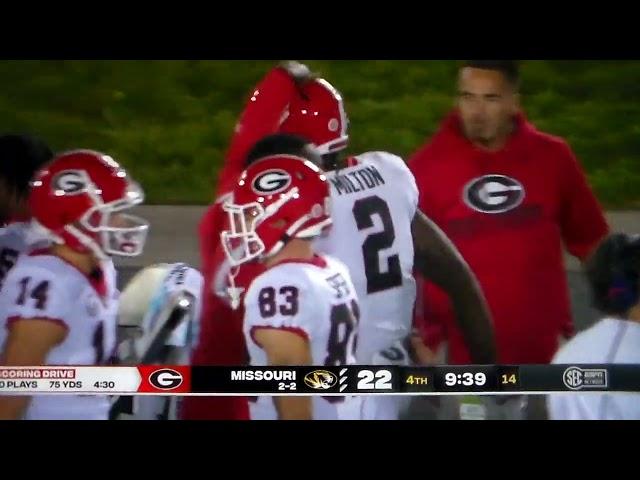 Georgia RB Kendall Milton 1 yard TD run vs. Missouri