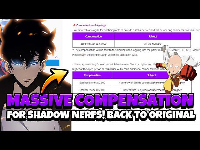 NETMARBLE GIVES OUT MASSIVE COMPENSATION FOR SHADOW NERFS! SAITAMA APPEARS! [Solo Leveling: Arise]