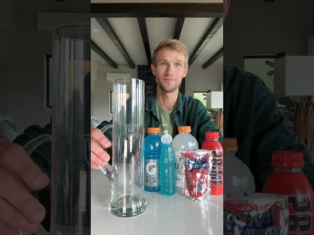 Fastest chugger ever chugs a MASSIVE glass of red, white & blue drinks for the Olympics 