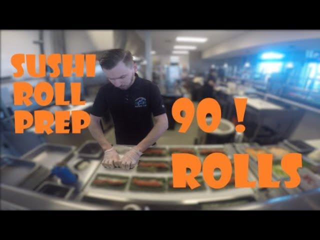 Sushi Roll prep! How to make sushi rolls fast!