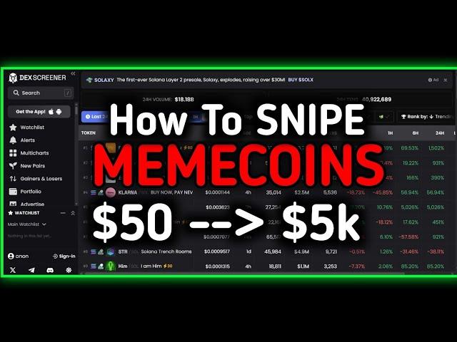 How To Snipe Newly Launch Memecoins Like A Pro