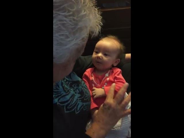 Deaf Grandmother teaches 9 weeks old Deaf baby sign language (Aria Belle)