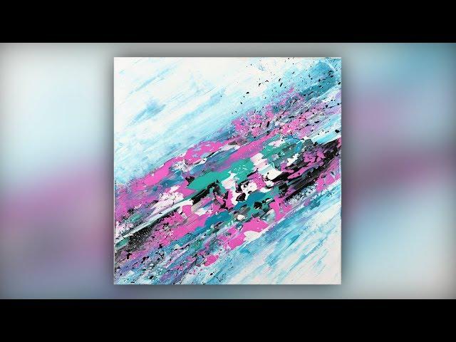 Easy Abstract Painting / Acrylic Paint / Palette Knife Technique  / Demo #024