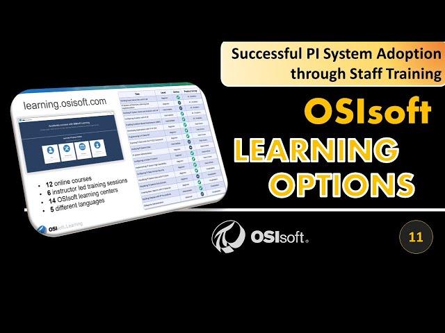 PI System Staff Training: Overview of OSIsoft Learning Options