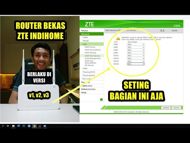 Setingan Paling Gampang Router ZTE Bekas Indihome Sebagai  Pemancar Wifi