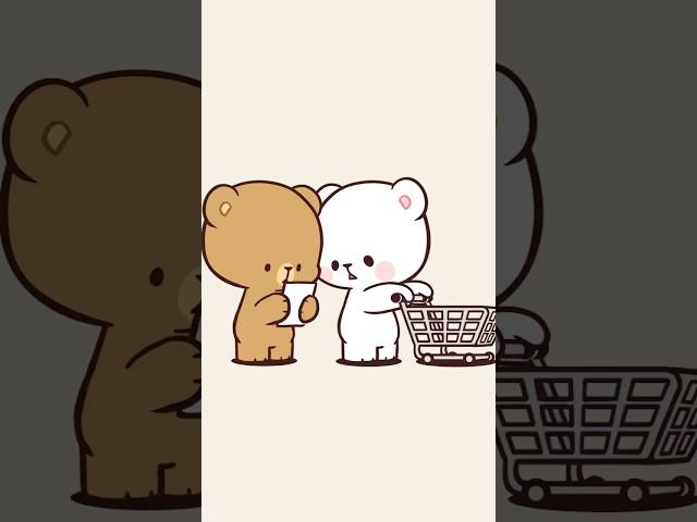 Grocery time!  #shorts #milkmocha #milkandmocha #milkmochabear #bears #animation #cuteanimation