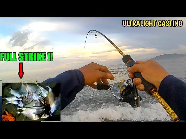 FULL STRIKE || MANCING CASTING PINGGIRAN PANTAI SORE HARI || ULTRALIGHT CASTING