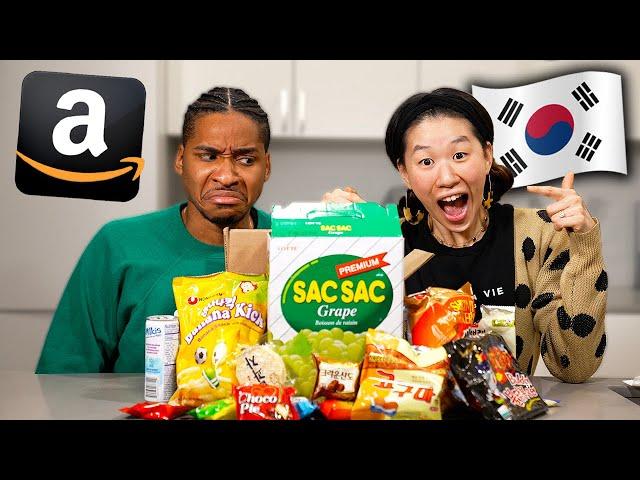 My Husband Tries Korean Snacks From Amazon