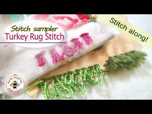 I show you Turkey Rug stitch with right and left handed intructions for adding wonderful texture!