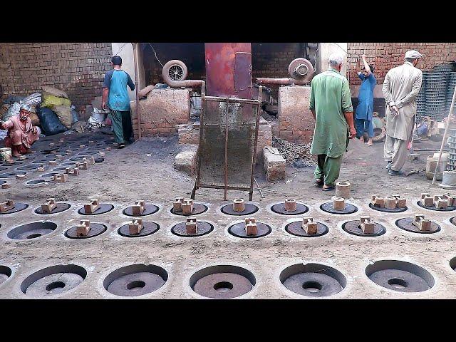 Amazing process of metal casting at a foundry