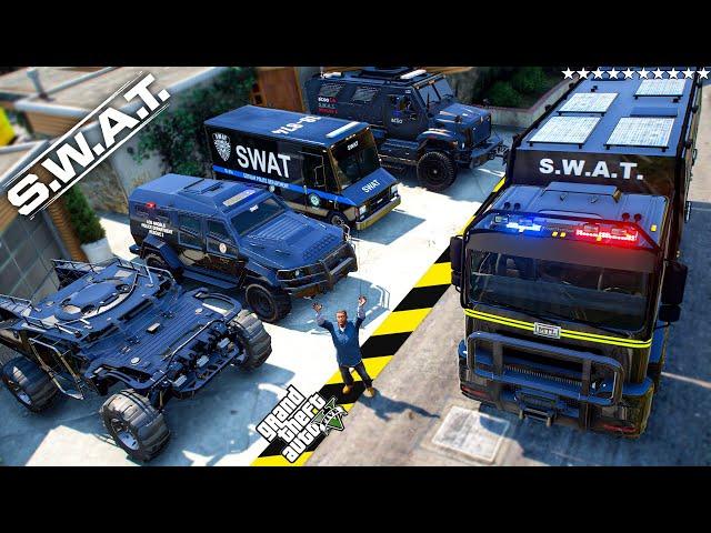 GTA 5 - Stealing SWAT Heavy Vehicles with Franklin! (Real Life Cars #83)