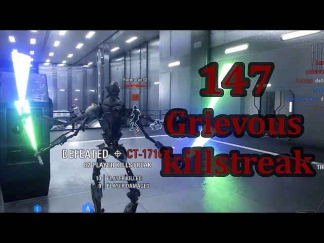 147 killstreak as General Grievous on Kamino | Supremacy | Star Wars Battlefront 2