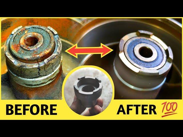 Motorcycle broken wheel hub repairing on lathe machine | Zimbiker