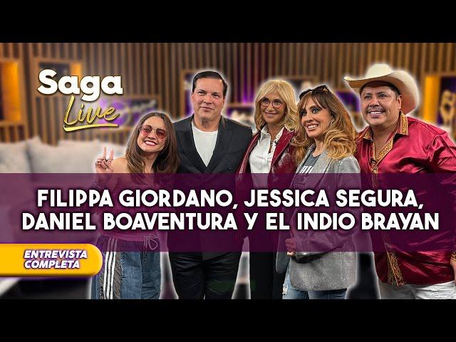 Adela Micha con FILIPPA GIORDANO, JESSICA SEGURA, DANIEL BOAVENTURA Y EL INDIO BRAYAN | Saga Live