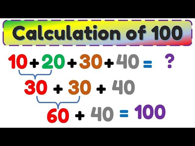 Calculation of 100 | Math Quiz for Kids | Math for Kids | @AAtoonsKids