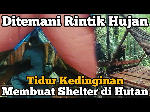 DITEMANI RINTIK HUJAN - Membuat Shelter dan Bermalam di Tengah Hutan