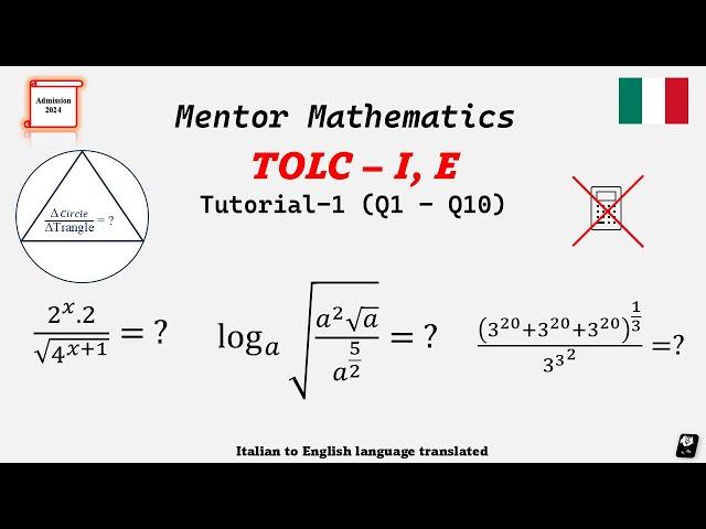 TOLC-I/E  Exam math practise, T-1, (CISIA mentors practise materials) #tolcexam #cisia