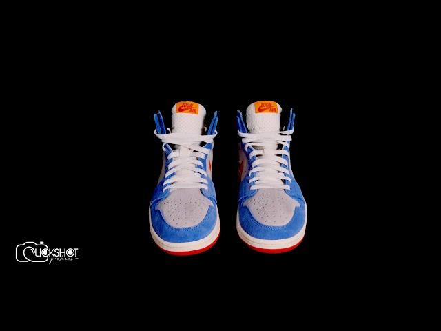 NIKE JORDAN Blue & Orange 1 Zoom CMFT 2 Sneakers [Unofficial Promo]