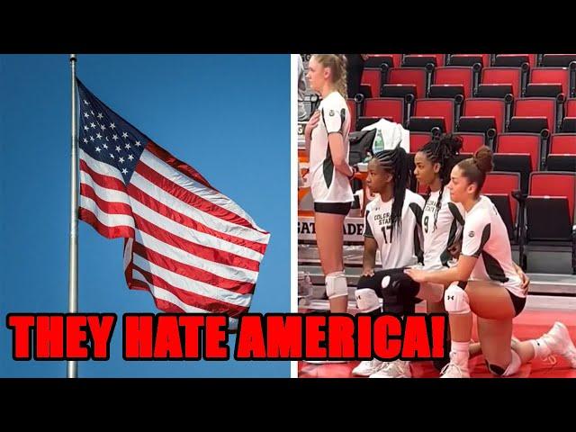 Colorado State players KNEEL during National Anthem at Mountain West Tourney in DISGUSTING video!