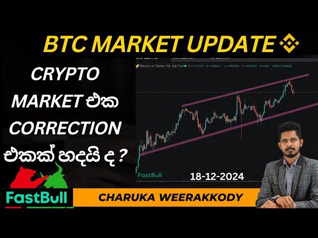 BTC වෙළඳපොළ විශ්ලේෂණය  සහ පැහැදිලි කිරීම | 18- 12 -2024 | BTC UPDATE SINHALA