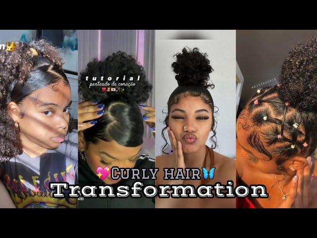 ~Quick and easy Curly hairstyles compilation// (3a,3c)hair transformation