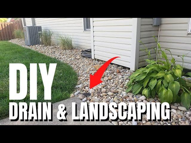 DIY French Drain & Landscaping | River Rock | Yard Drainage Solution