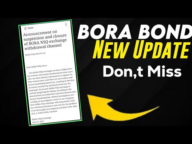 bora bond new update | bora bond latest update | bora bond trading | bora bond