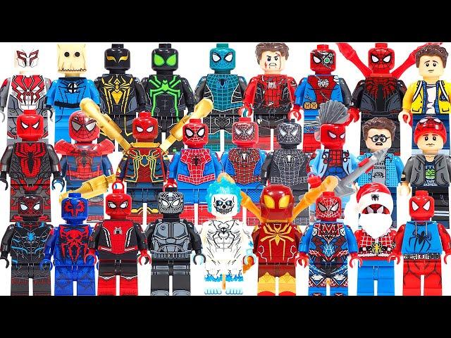 All Spider-Man Suits Marvel's Spider-Man Avengers Endgame Peter Parker Unofficial Lego Minifigures