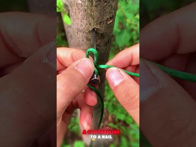 Convenient techniques for tying a clothesline to a nail