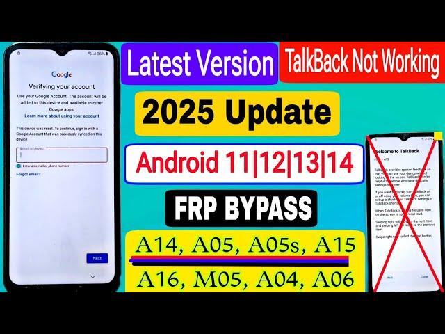 Samsung A05s/A05/A15/A06/A12/A14/A13 FRP Bypass 2025 New Trick | Samsung FRP Bypass 2025 - No PC