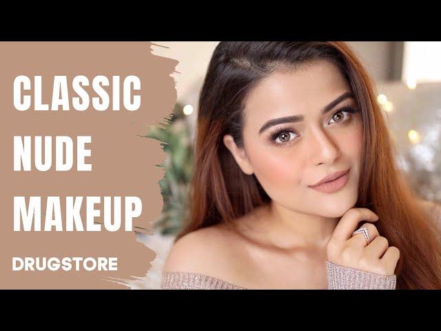 DEWY SKIN NUDE MAKEUP WITH DRUGSTORE PRODUCTS | NATURAL GLAM