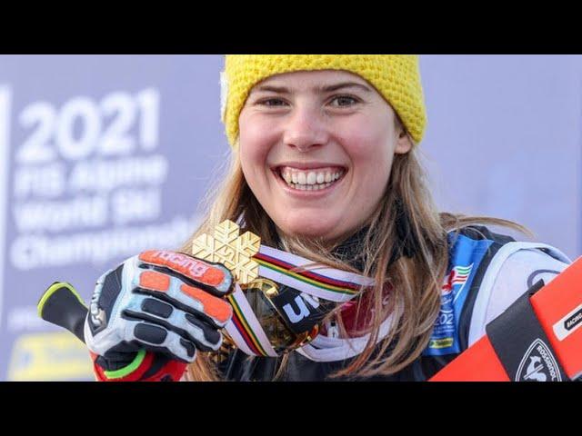 Katharina Liensberger Goldmedaille  Cortina d’ampezzo Parallel