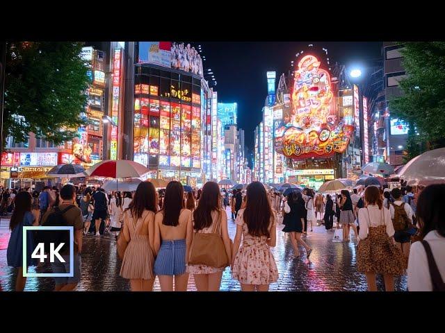 Shibuya Tokyo Night Walk in 4K HDR | Bustling Streets & Neon Lights