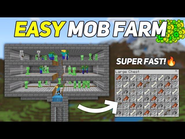 EASIEST MOB & XP FARM FOR 1.21 Minecraft Bedrock & Java