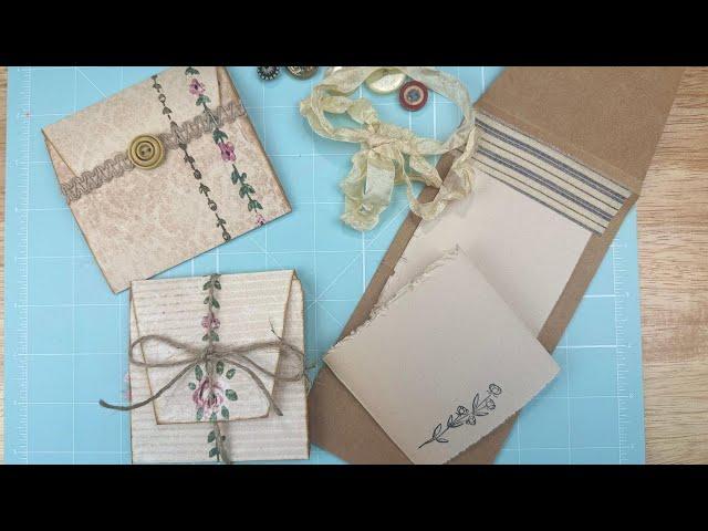 Mini Folded Booklets, Junk Journal, Card Making, Free Template, DIY Stationary,